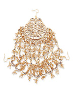 Gold-Plated White Kundan Jhoomarpassa - Ruby Raang - Distacart