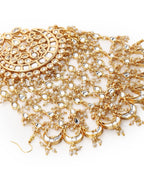Gold-Plated White Kundan Jhoomarpassa - Ruby Raang - Distacart