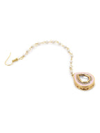 Gold Plated Pink Kundan Studded Maang Tikka - Ruby Raang - Distacart