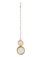 Gold-Plated White Kundan Studded Beaded Maang Tikka - Ruby Raang - Distacart