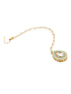 Gold-Plated White Kundan-Studded Maangtika - Ruby Raang - Distacart