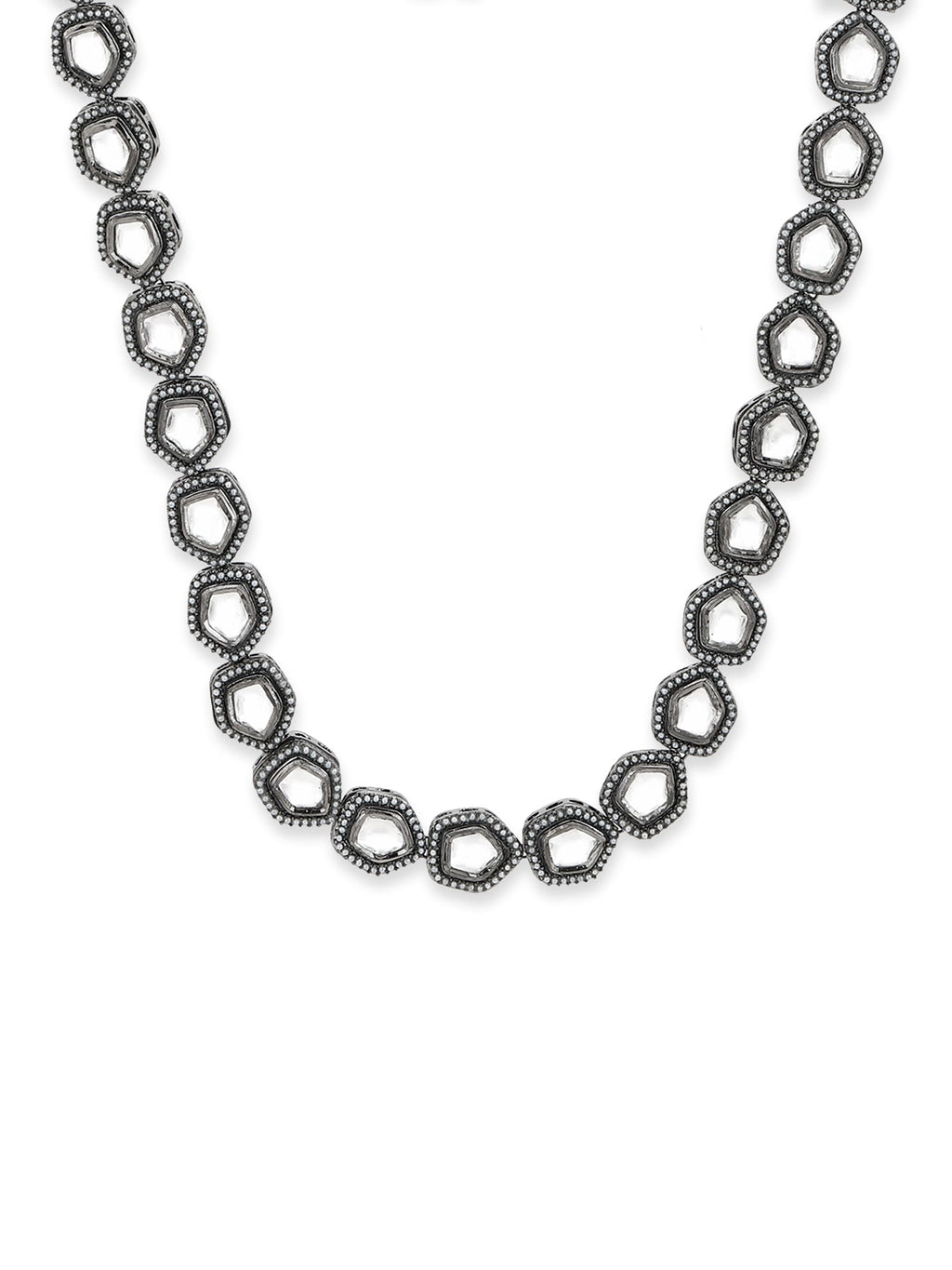 Black Brass Rhodium-Plated Necklace - Ruby Raang - Distacart