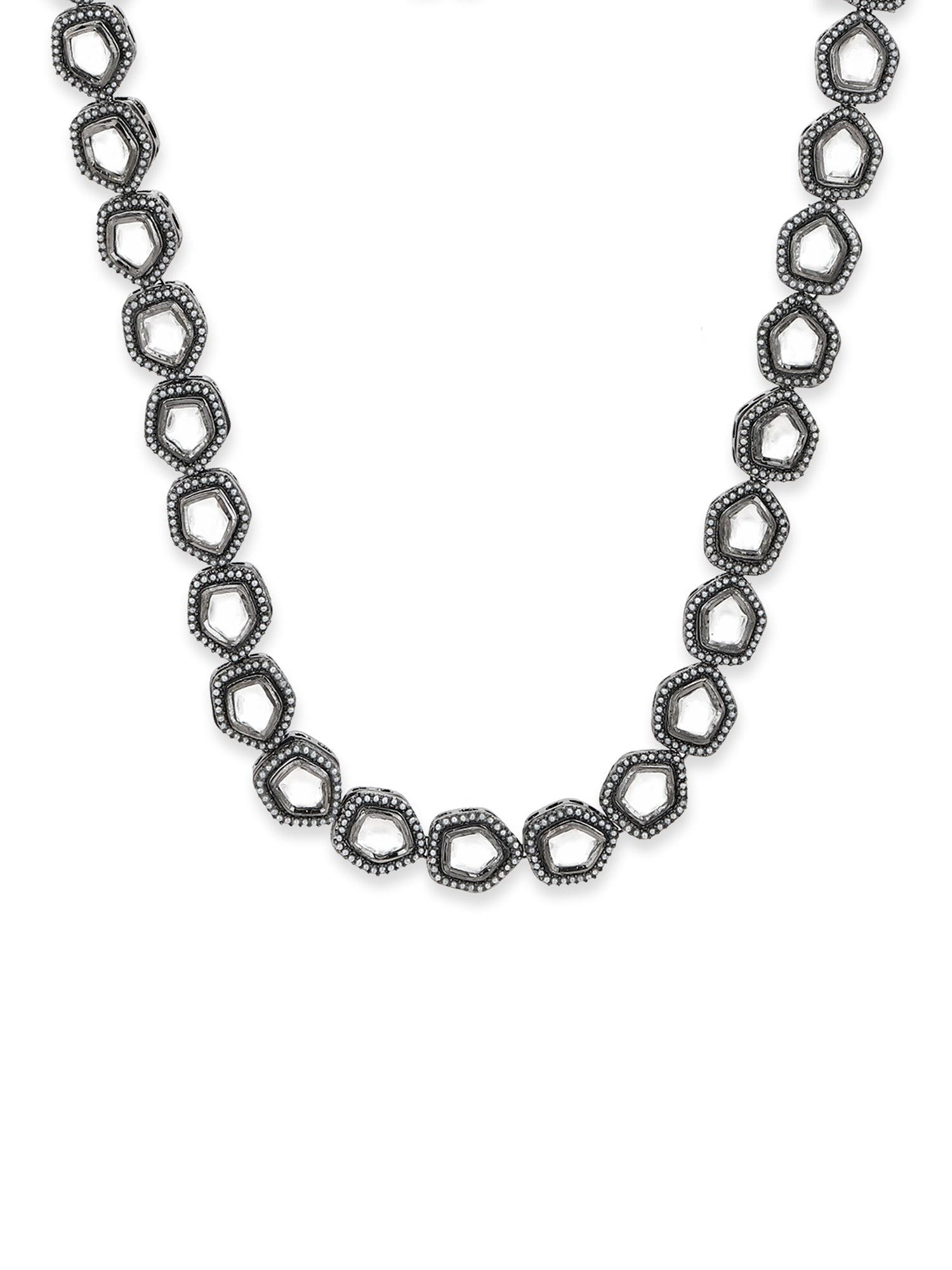 Black Brass Rhodium-Plated Necklace - Ruby Raang - Distacart