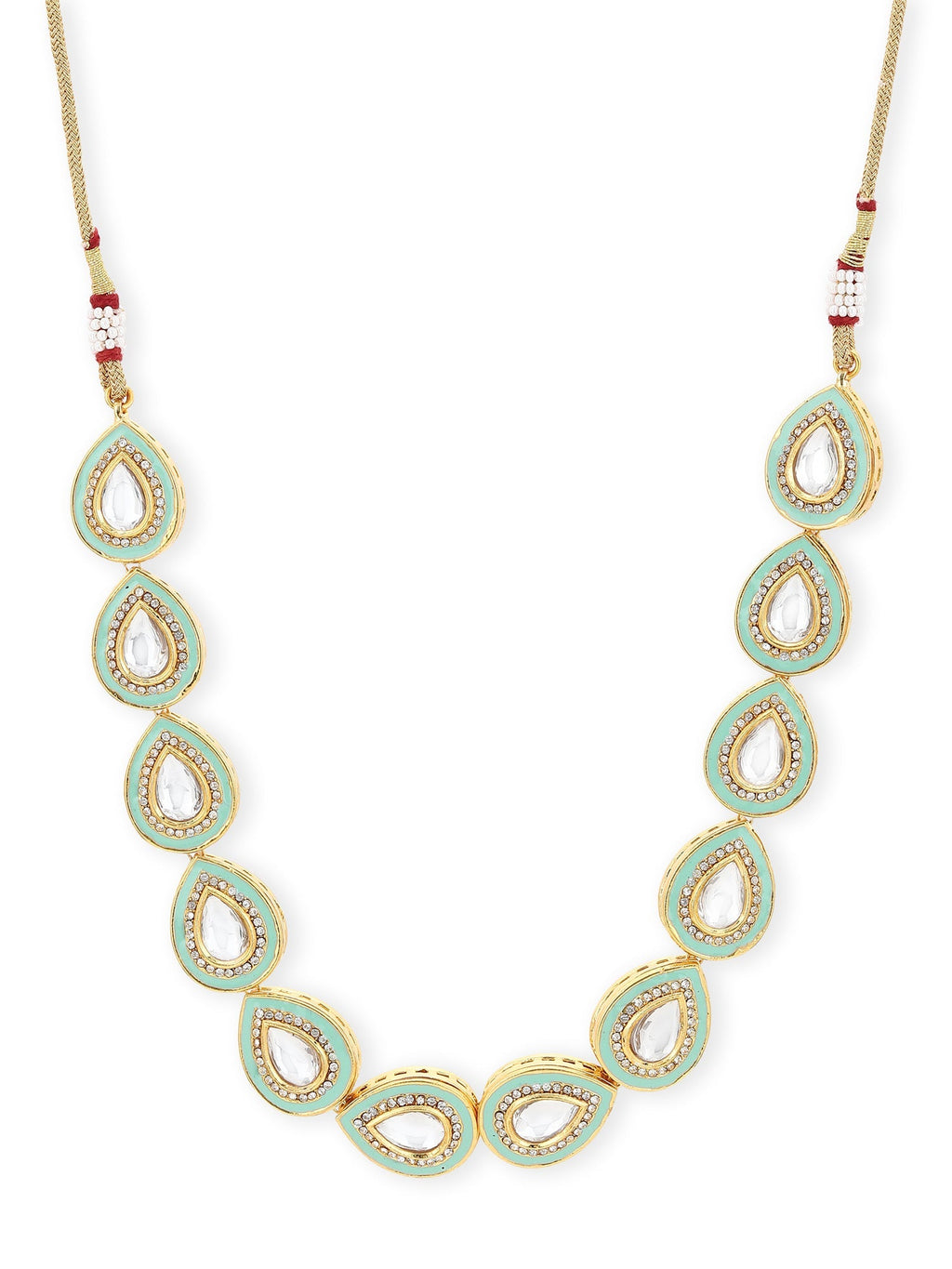 Green Brass Gold-Plated Necklace - Ruby Raang - Distacart