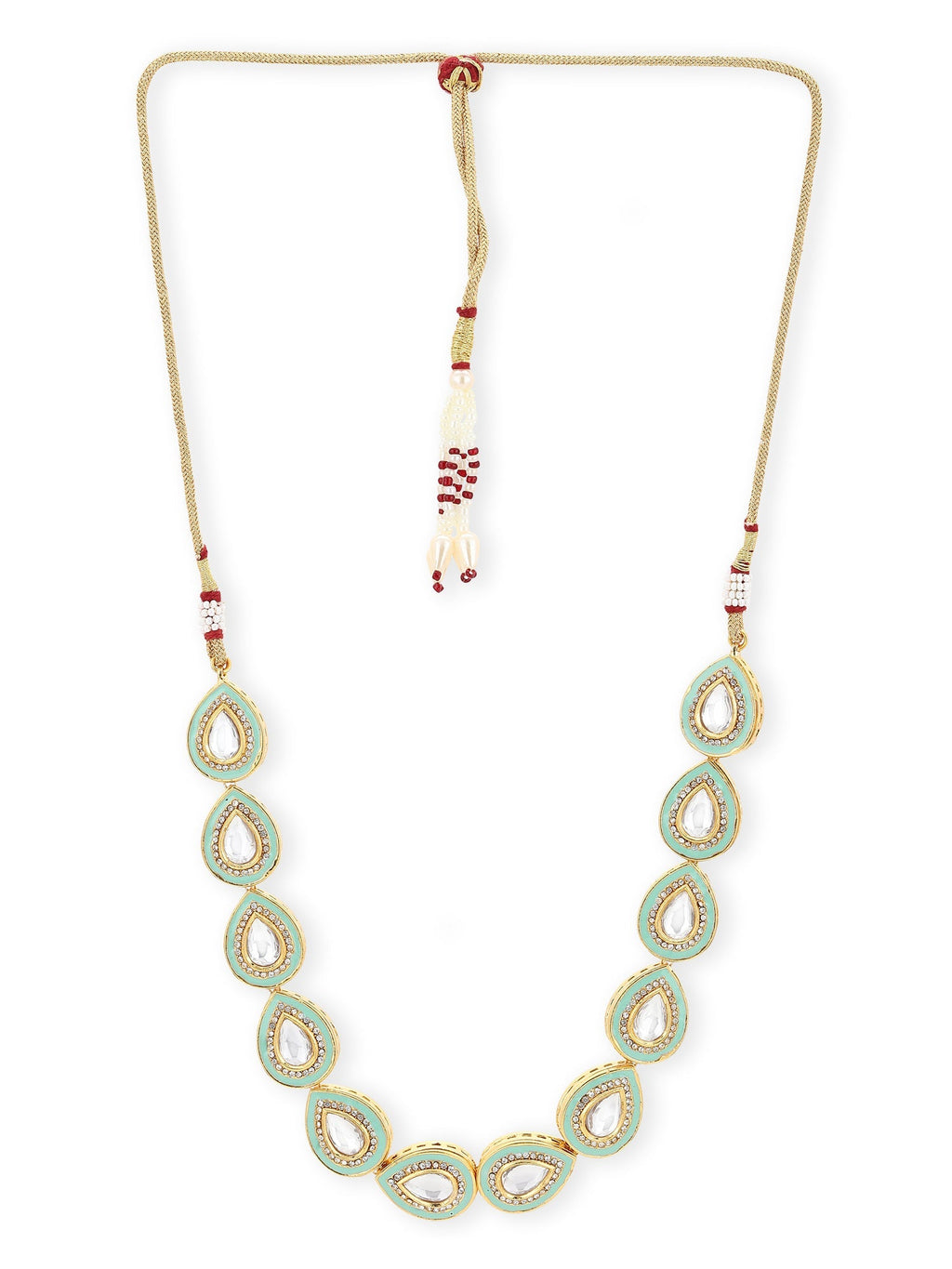 Green Brass Gold-Plated Necklace - Ruby Raang - Distacart