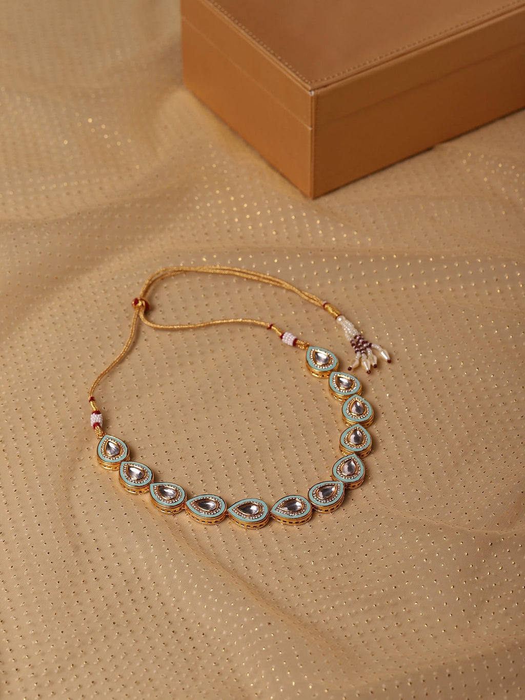 Green Brass Gold-Plated Necklace - Ruby Raang - Distacart