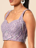 House of Panchhi Lavender Net Sequins and Zarkan embroidery Lehenga choli & Dupatta