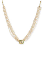 Gold-Toned White Gold-Plated Handcrafted Necklace - Ruby Raang - Distacart