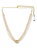 Gold-Toned White Gold-Plated Handcrafted Necklace - Ruby Raang - Distacart