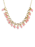 Gold-Toned Pink Gold-Plated Handcrafted Necklace - Ruby Raang - Distacart