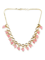 Gold-Toned Pink Gold-Plated Handcrafted Necklace - Ruby Raang - Distacart
