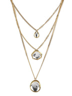 Gold-Plated White Brass Layered Necklace - Ruby Raang - Distacart