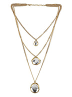 Gold-Plated White Brass Layered Necklace - Ruby Raang - Distacart