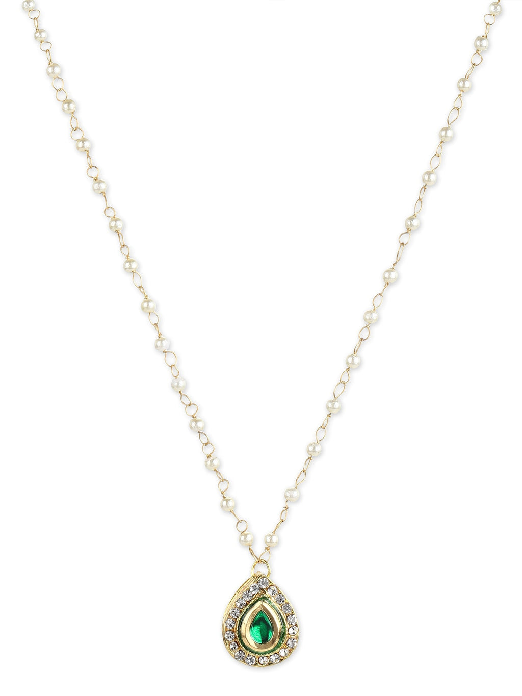 Gold-Plated White Brass Necklace - Ruby Raang - Distacart
