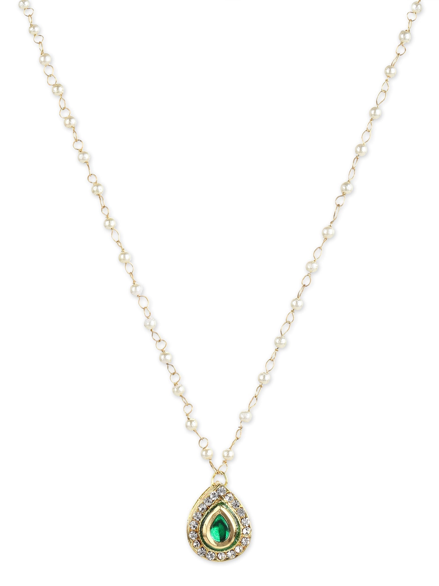 Gold-Plated White Brass Necklace - Ruby Raang - Distacart