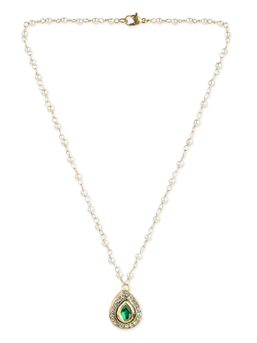 Gold-Plated White Brass Necklace - Ruby Raang - Distacart