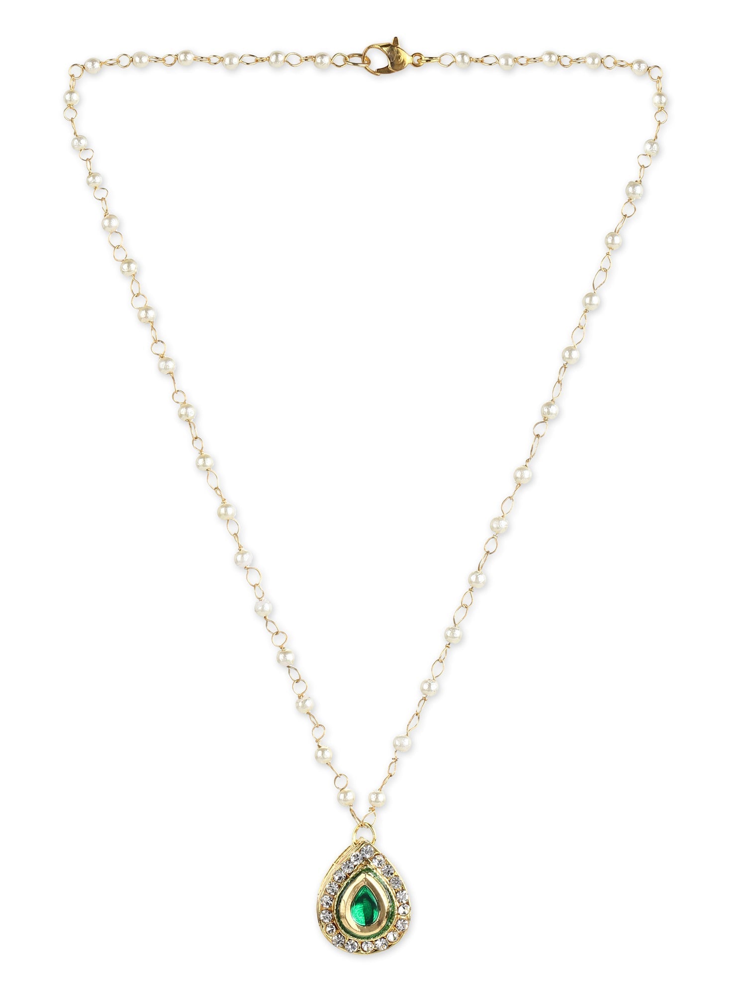 Gold-Plated White Brass Necklace - Ruby Raang - Distacart