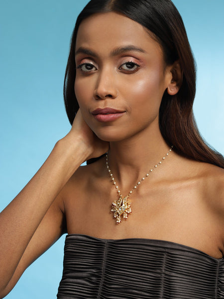 Gold-Polished Brass Necklace - Ruby Raang