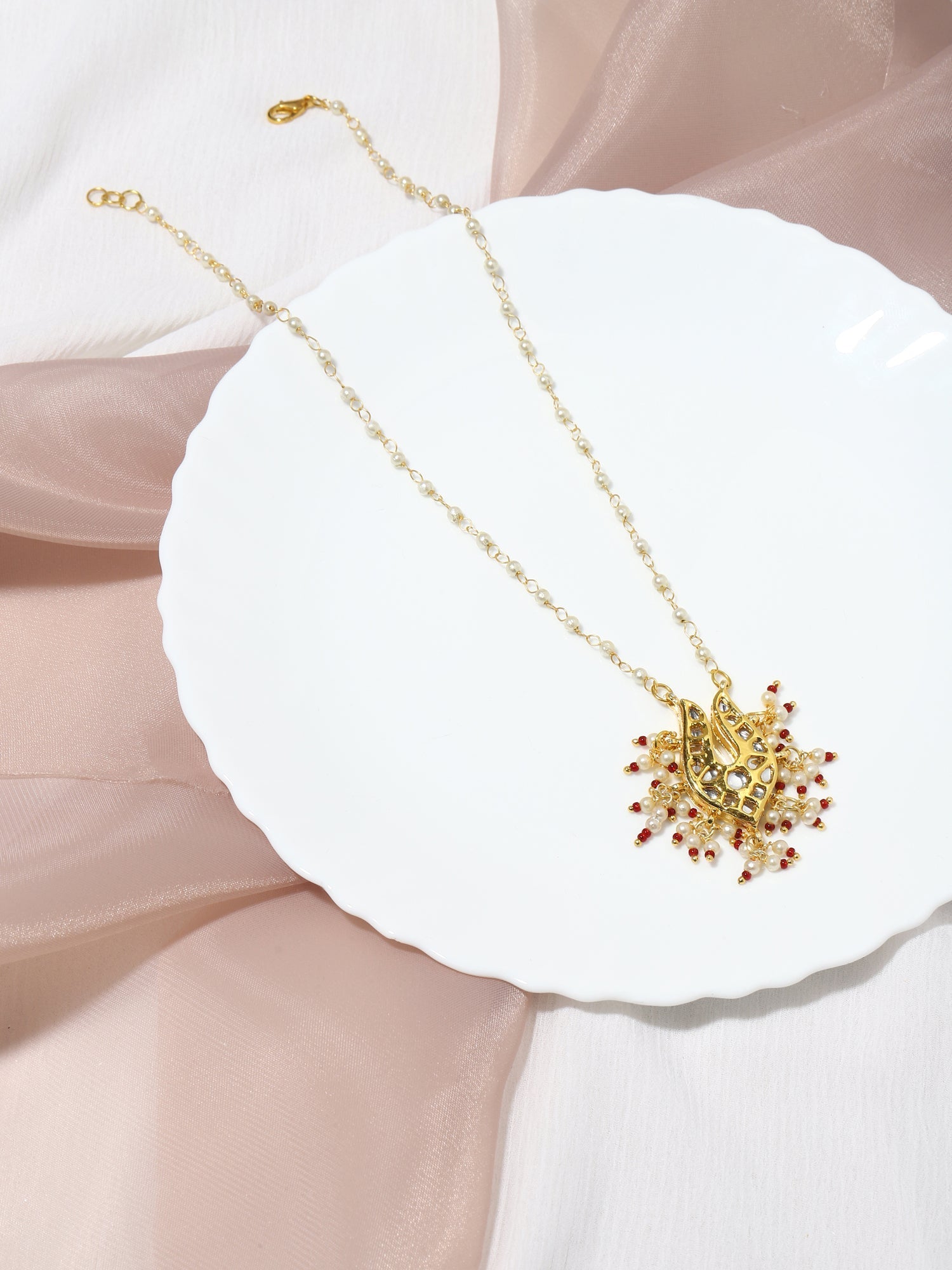 Gold-Plated Brass Necklace - Ruby Raang - Distacart