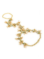 Women's Gold-Plated White Brass Kundan Bangle-Style Bracelet - Ruby Raang - Distacart