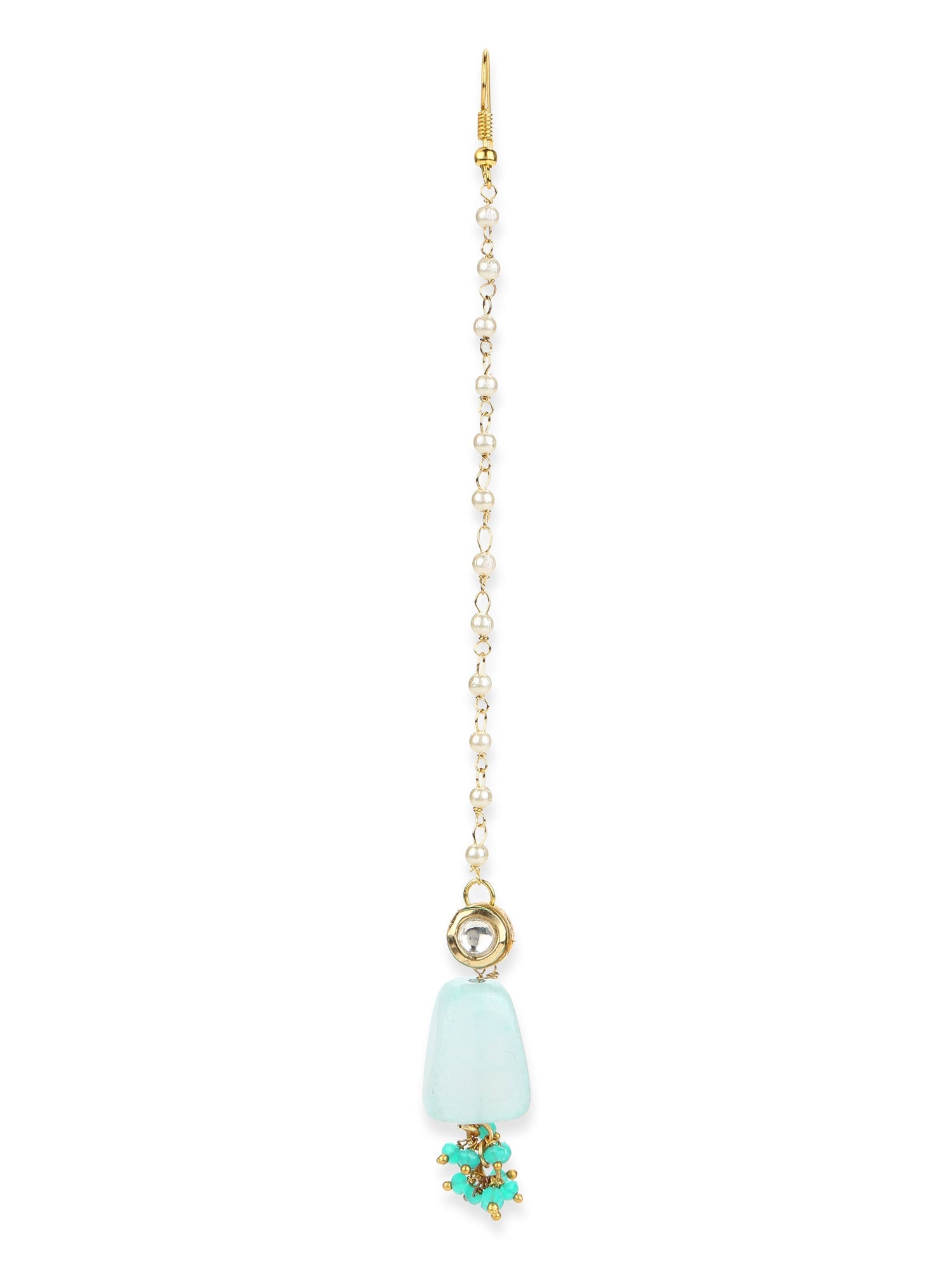 Turquoise Blue Kundan Maang Tikka - Ruby Raang - Distacart