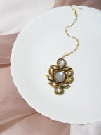 Gold-Plated Kundan Maang Tikka - Ruby Raang - Distacart