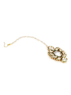 Gold-Plated Kundan Maang Tikka - Ruby Raang - Distacart