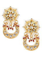 Gold-Toned Contemporary Studs Earrings - Ruby Raang - Distacart