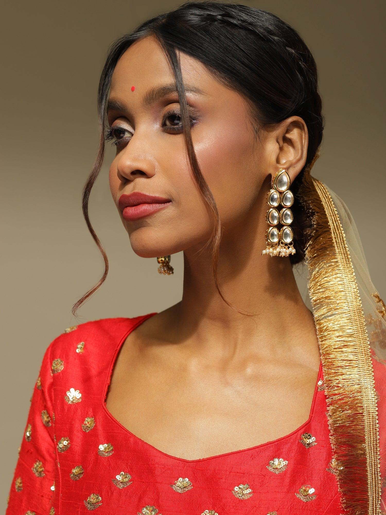 Silver Gold-Plated Contemporary Jhumkas Earrings - Ruby Raang - Distacart