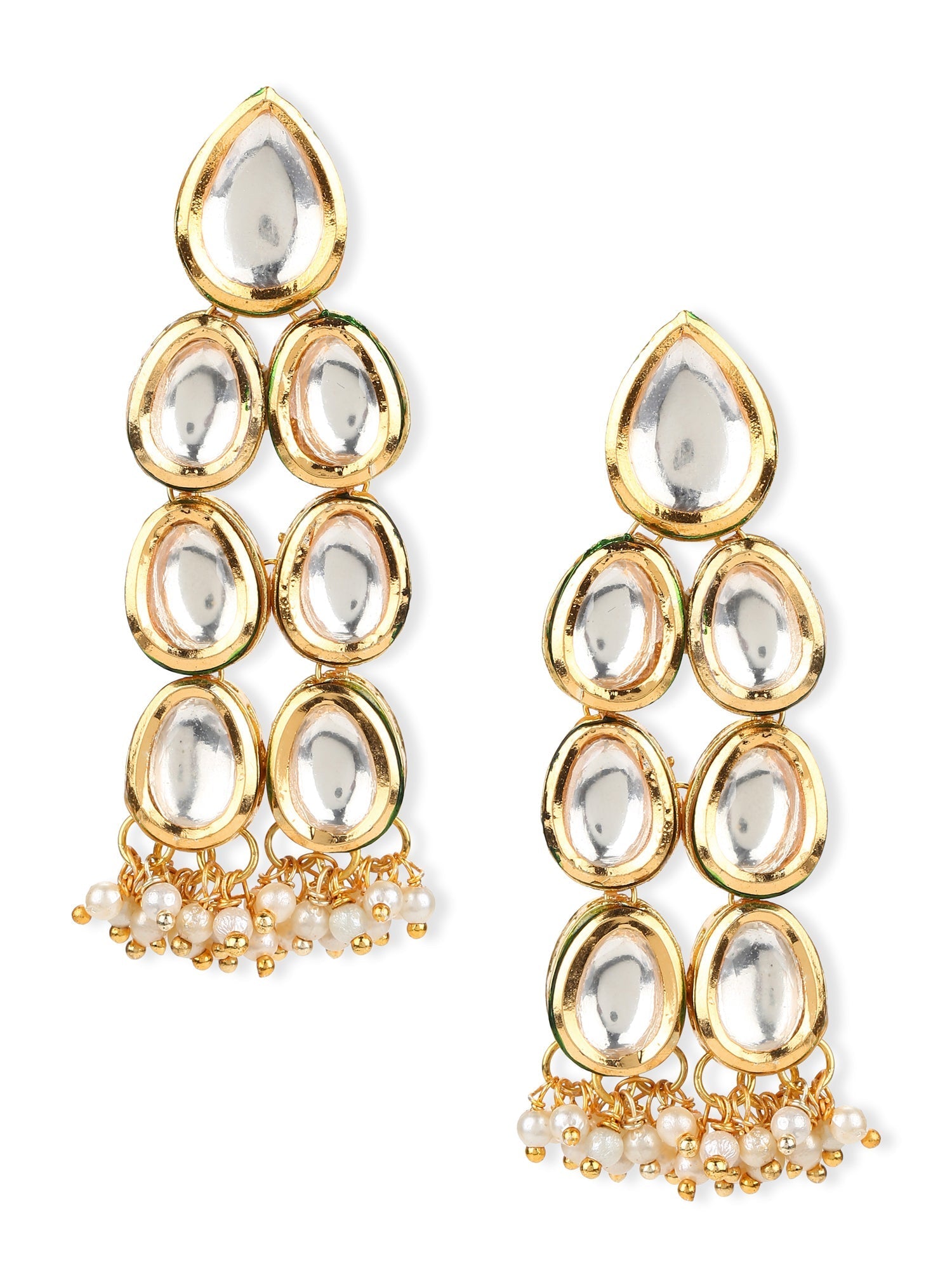 Silver Gold-Plated Contemporary Jhumkas Earrings - Ruby Raang - Distacart