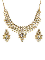 Gold-Plated Kundan Choker With Earring - Ruby Raang - Distacart