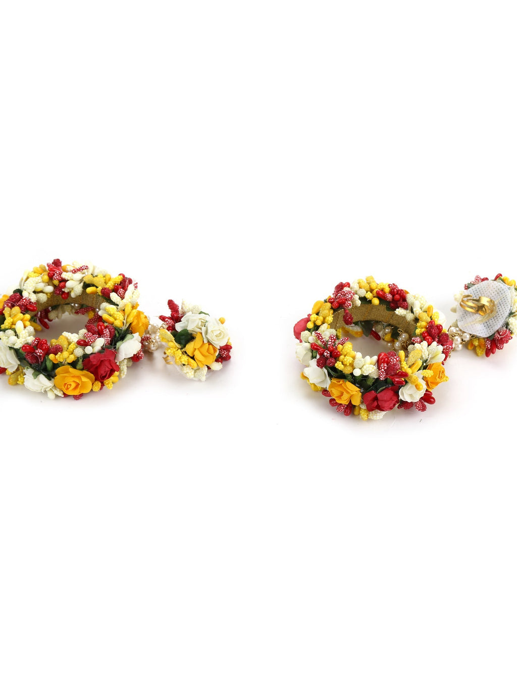 Yellow Floral Jewellery Set - Ruby Raang - Distacart