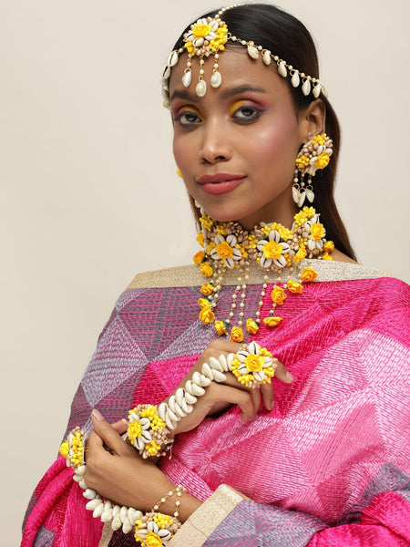 Yellow Gold-Polished Jewellery Set - Ruby Raang