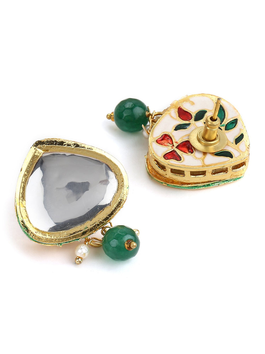Green White Kundan Choker Jewellery Set - Ruby Raang - Distacart