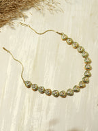 Gold-Plated White Brass Kundan Necklace - Ruby Raang - Distacart