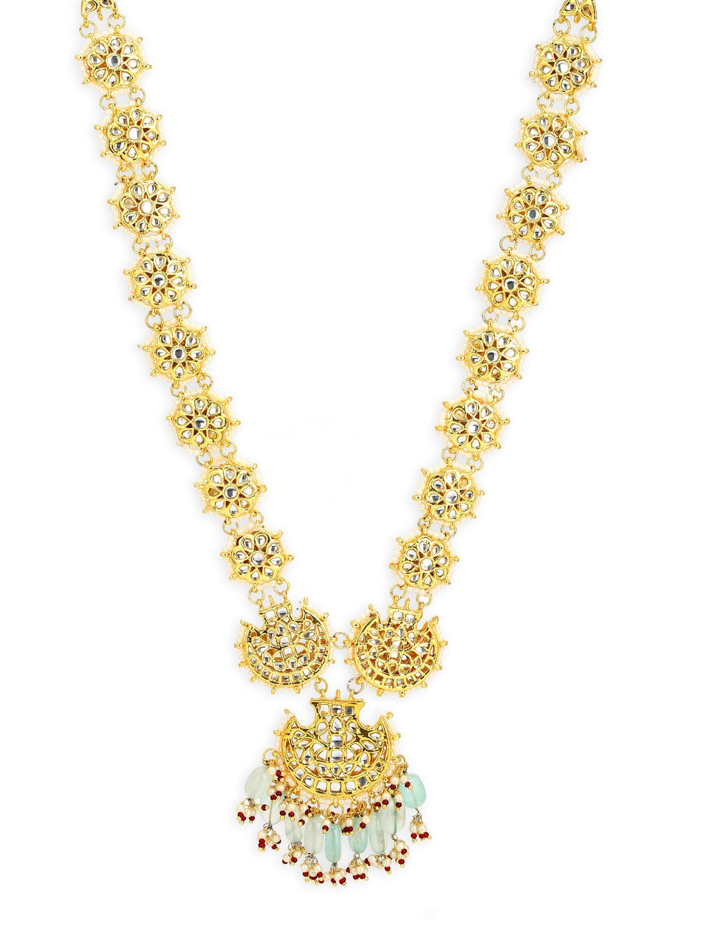 Gold-Toned White Brass Gold-Plated Necklace - Ruby Raang - Distacart