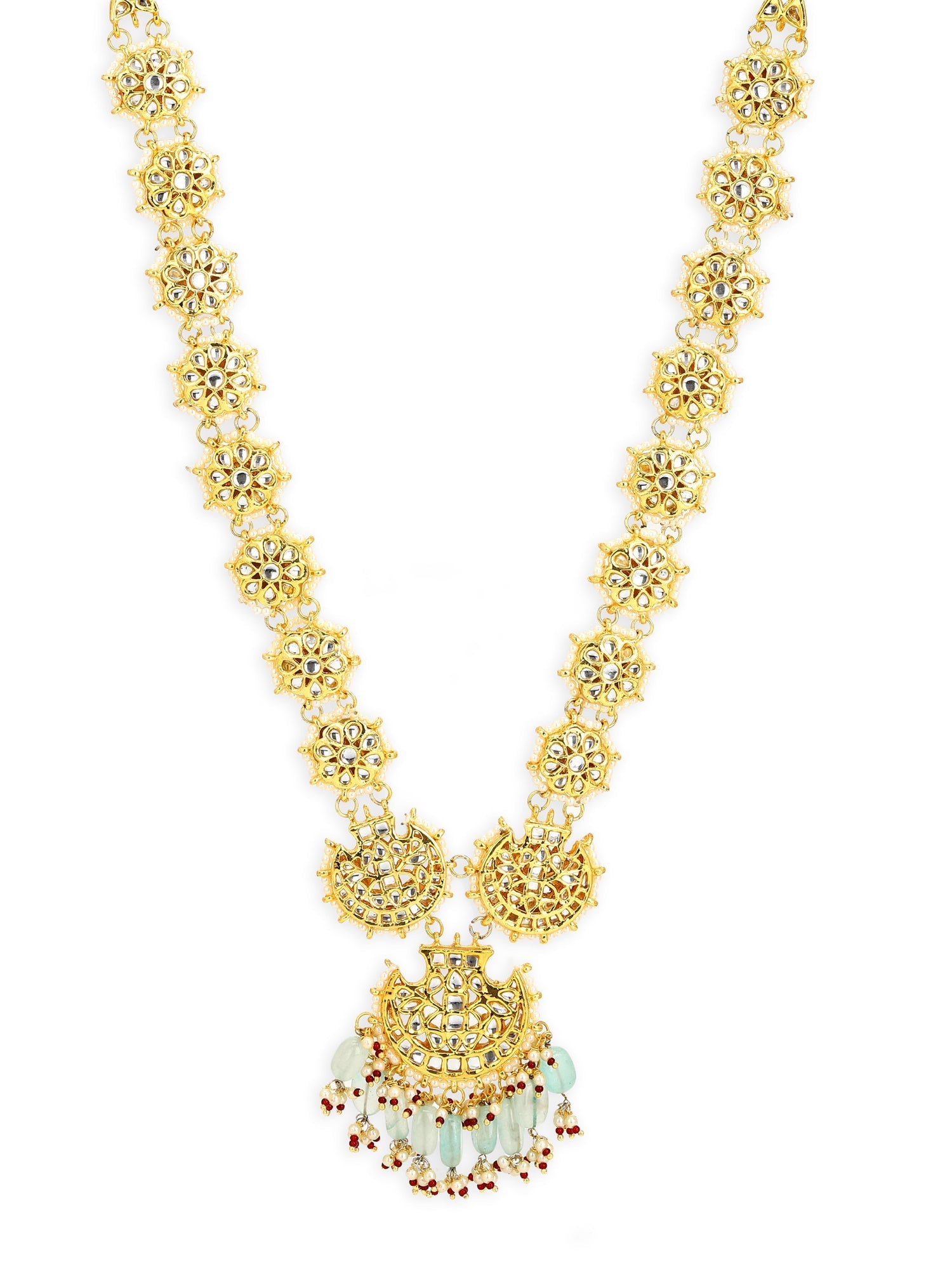 Gold-Toned White Brass Gold-Plated Necklace - Ruby Raang - Distacart