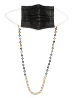 Gold-Toned Grey Beaded Mask Chain - Ruby Raang - Distacart