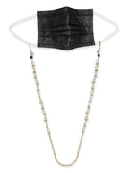 White Gold-Toned Embellished Mask Chain - Ruby Raang - Distacart