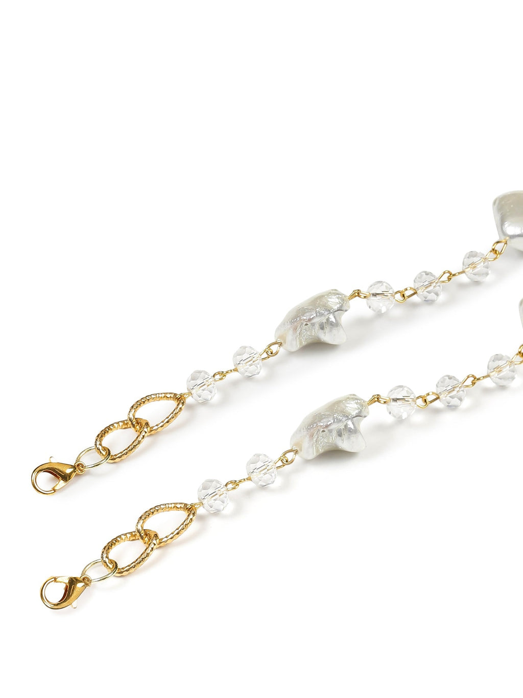 Gold Toned Embellished Mask Chain - Ruby Raang - Distacart