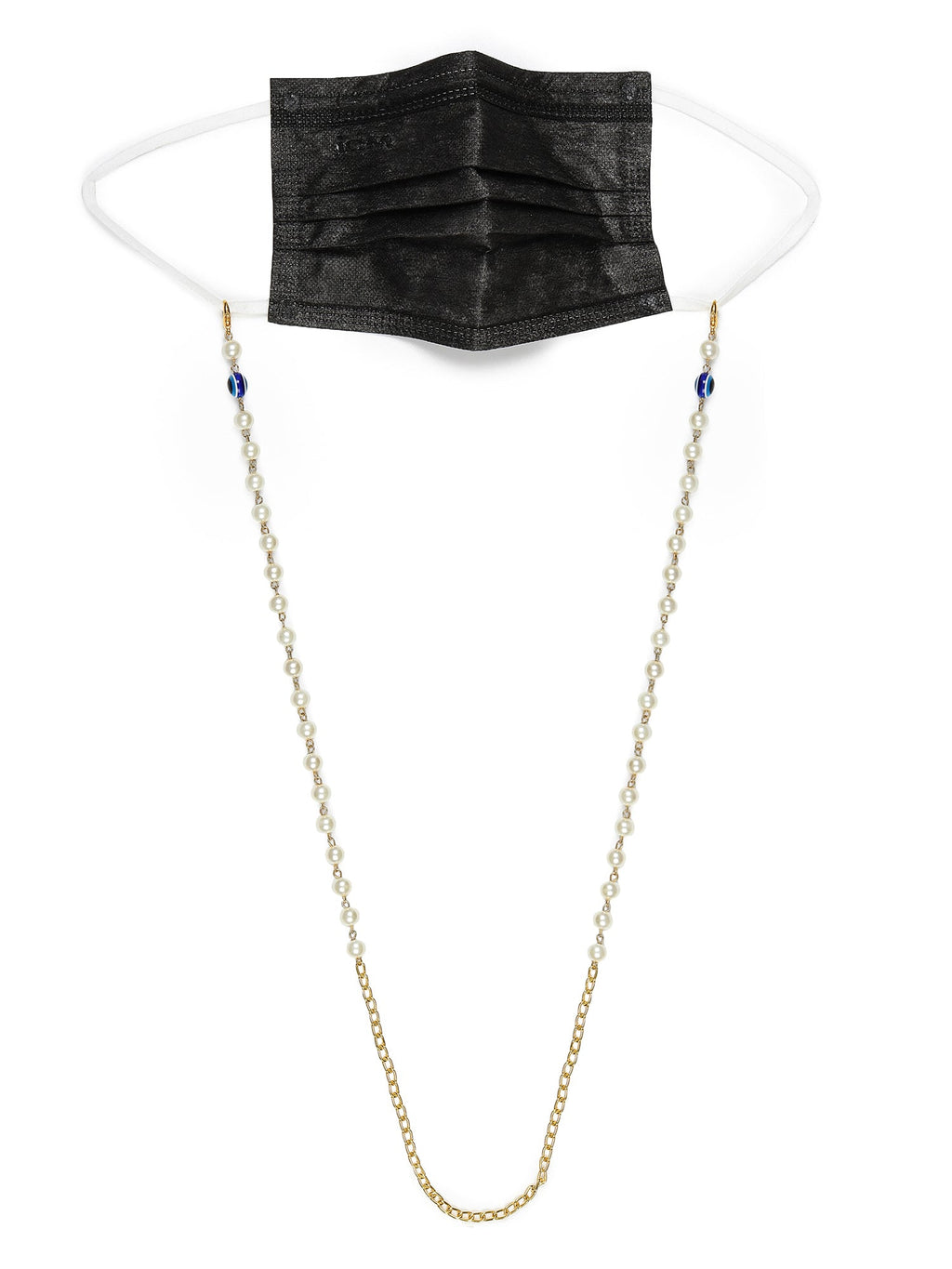 White Embellished Mask Chain - Ruby Raang - Distacart