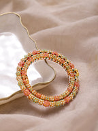 Gold-Plated Green Stone-Studded Beaded Meenakari Bangle - Ruby Raang - Distacart