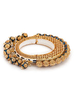 Gold-Plated Navy Blue Navratan Meenakari Bangle - Ruby Raang - Distacart