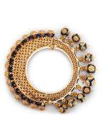 Gold-Plated Navy Blue Navratan Meenakari Bangle - Ruby Raang - Distacart