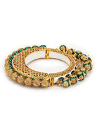 Gold-Plated Green Meenakari Bangle - Ruby Raang - Distacart
