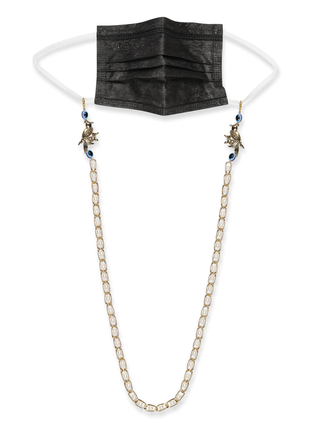 Gold-Plated Pearl Beaded Mask Chain - Ruby Raang - Distacart