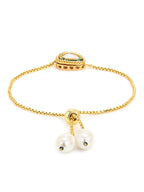 Women's Gold-Toned Brass Gold-Plated Charm Bracelet - Ruby Raang - Distacart