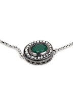 Women's Green Silver-Plated Brass Charm Bracelet - Ruby Raang - Distacart