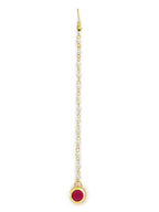 Gold-Plated Maroon Kundan Studded Maang Tikka - Ruby Raang - Distacart