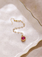 Gold-Plated Maroon Kundan Studded Maang Tikka - Ruby Raang - Distacart